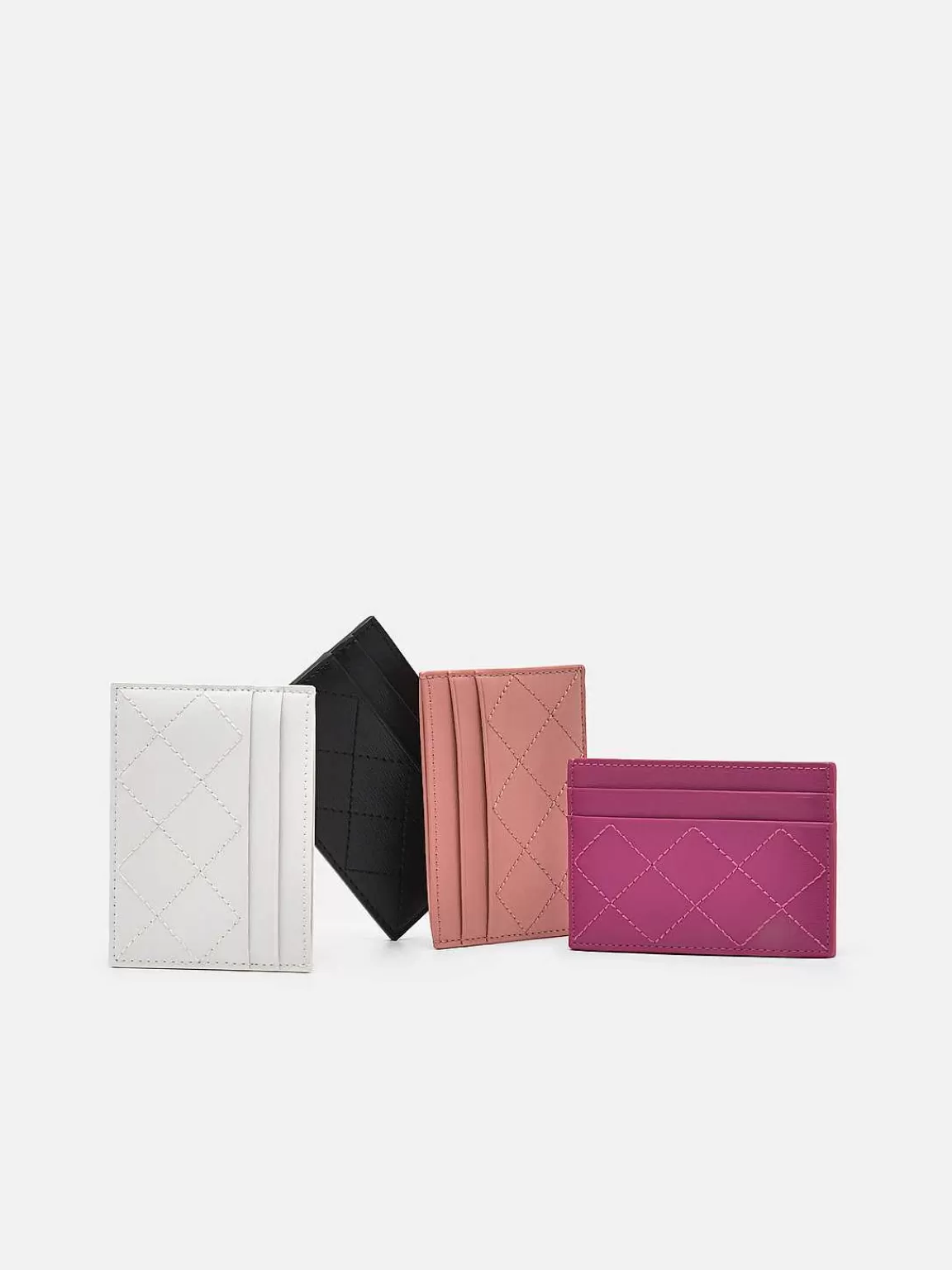 PEDRO Card Holders<Cris-Cross Pattern Leather Cardholder