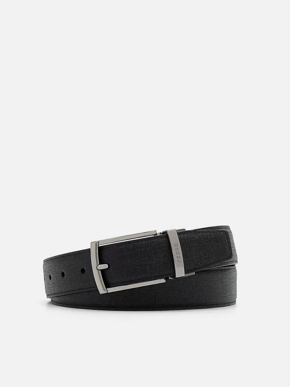 PEDRO Belts<Embossed Leather Reversible Pin Belt