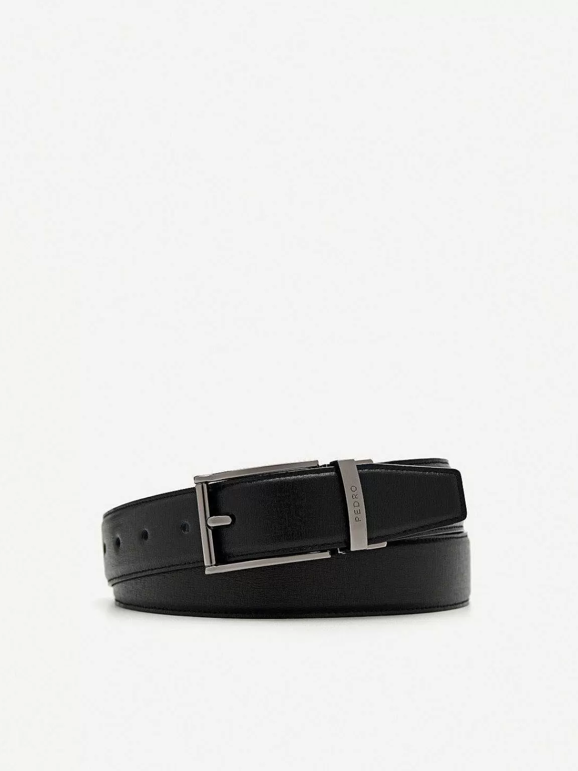 PEDRO Belts<Embossed Leather Reversible Pin Belt