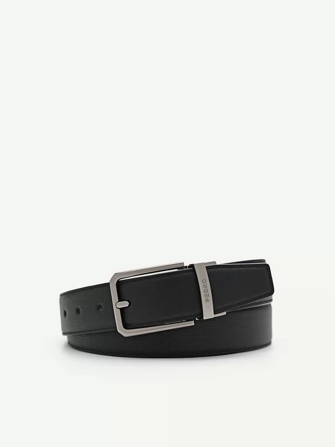 PEDRO Belts<Embossed Leather Reversible Pin Belt