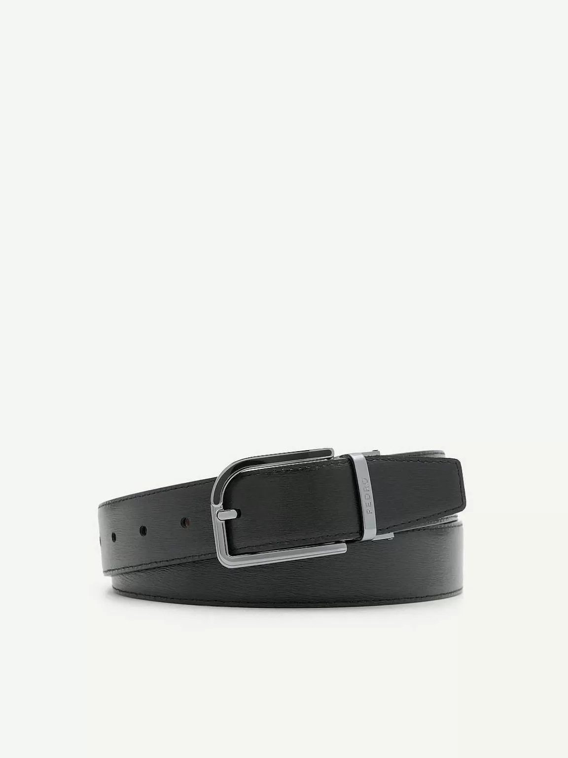 PEDRO Belts<Embossed Leather Reversible Pin Belt