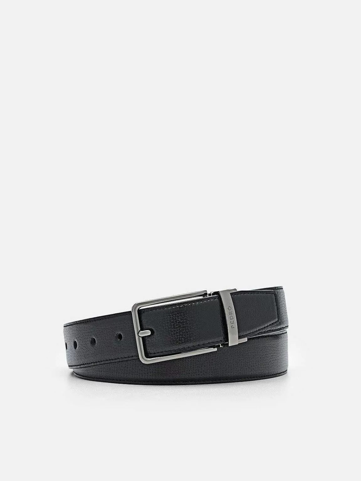 PEDRO Belts<Embossed Leather Reversible Pin Belt