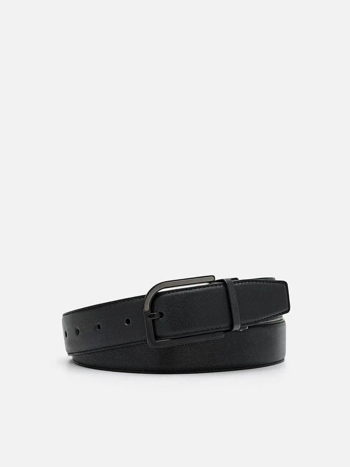 PEDRO Belts<Embossed Leather Reversible Pin Belt