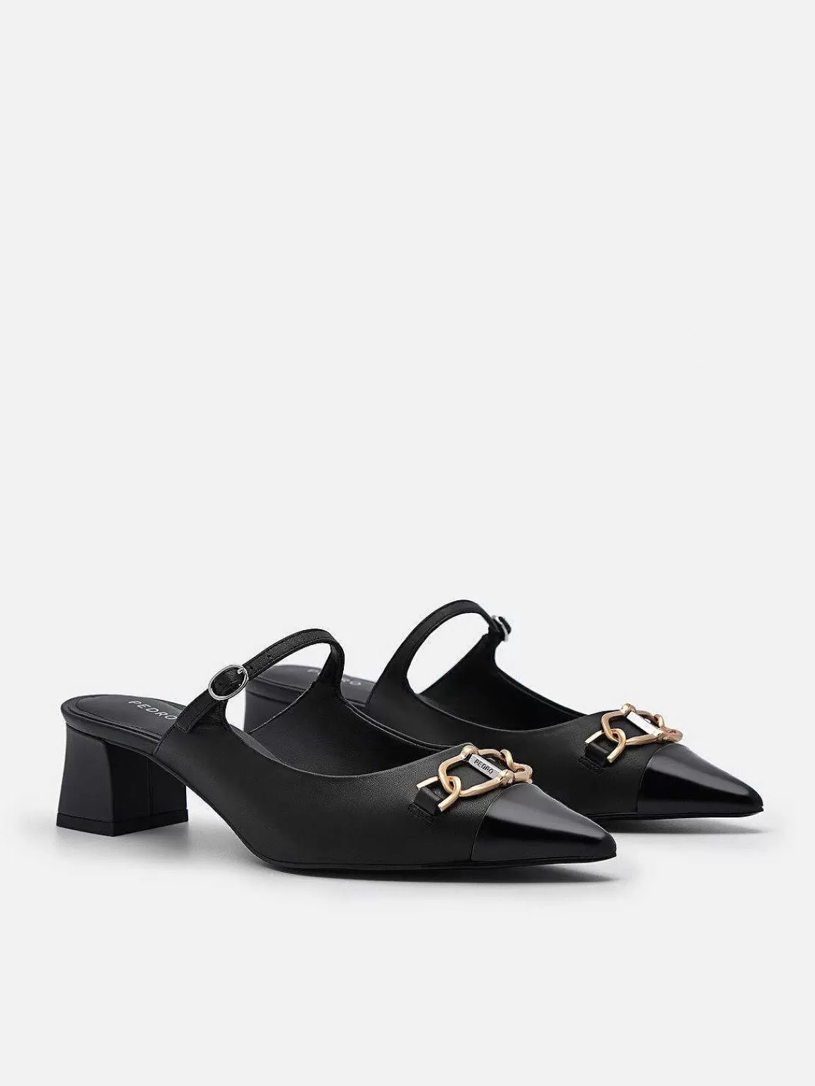 PEDRO Low Heels<Jean Leather Heel Mules