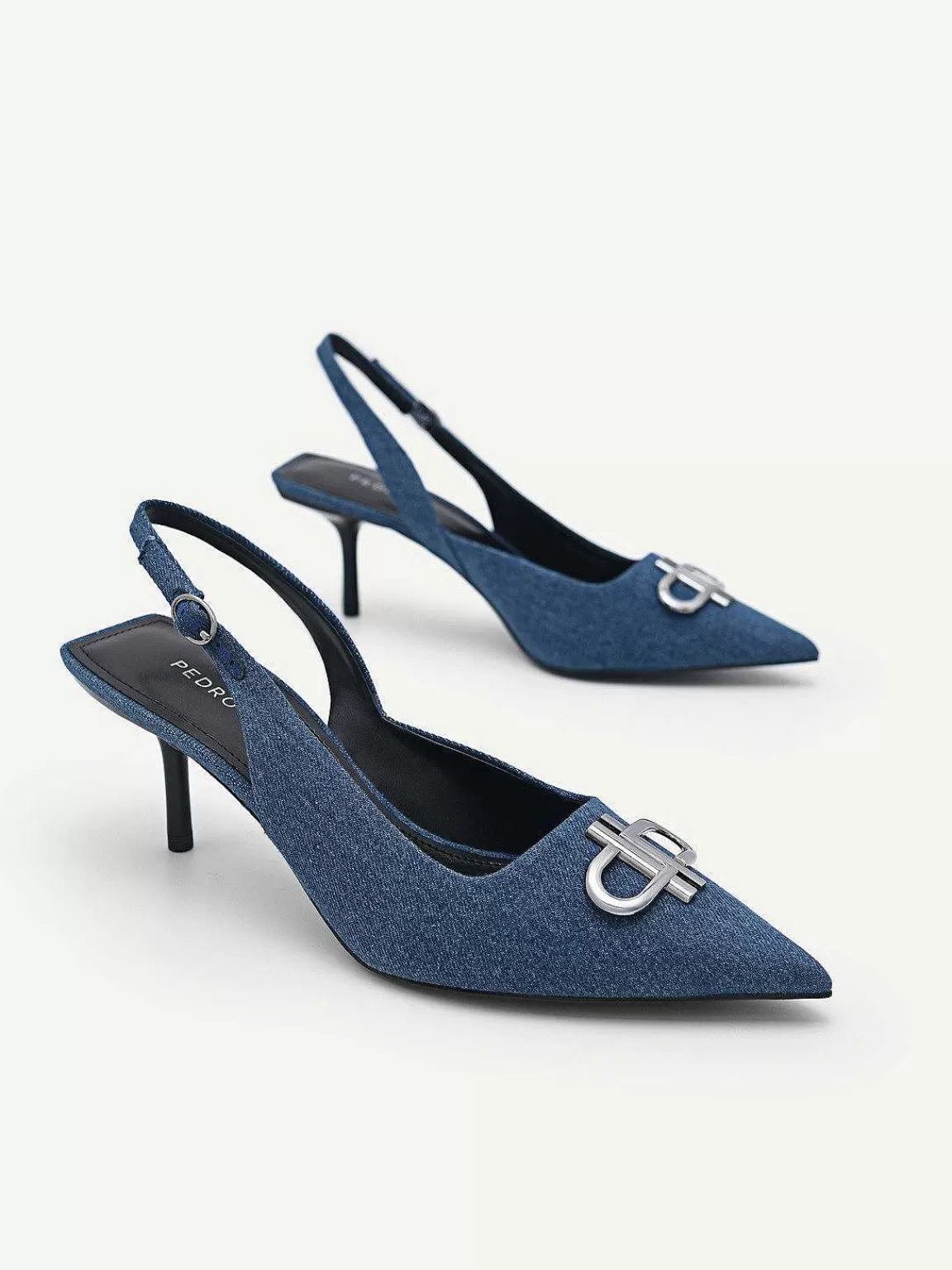 PEDRO Pumps< Icon Denim Pointed Slingback Pumps