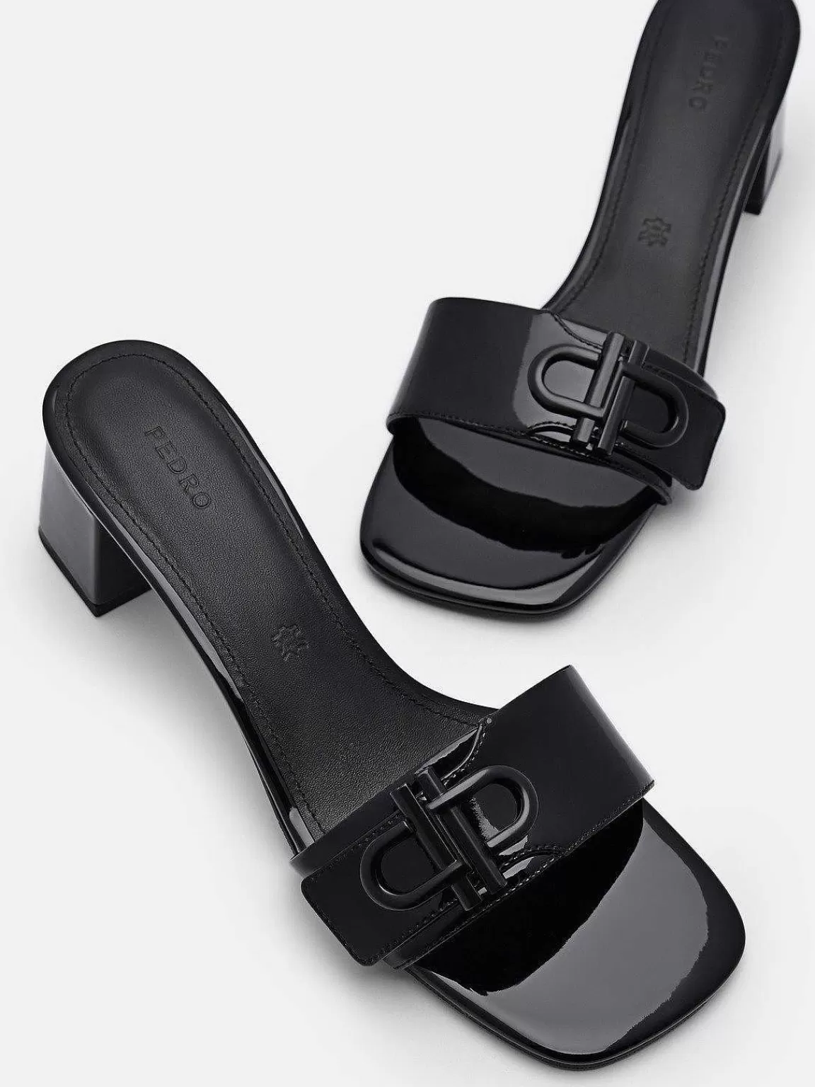 PEDRO Low Heels< Icon Leather Heel Sandals