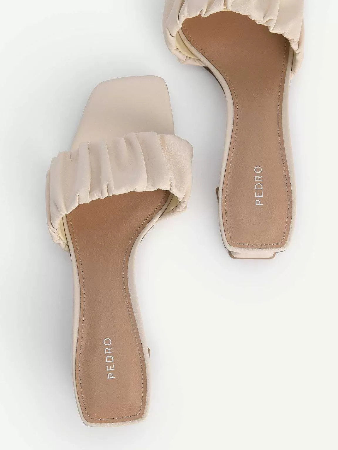 PEDRO Low Heels<Ruched Heel Mules