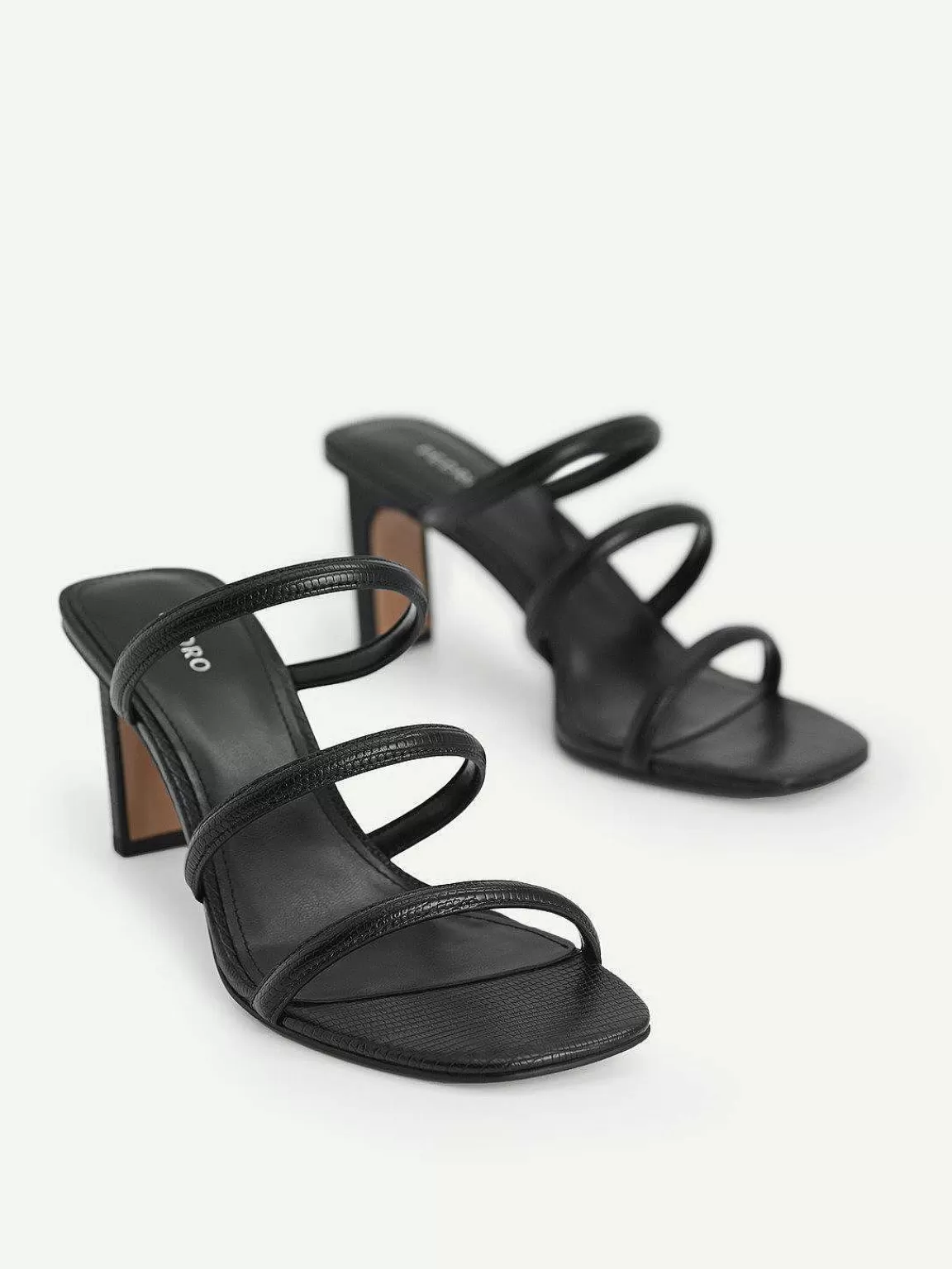 PEDRO Heel Sandals<Strappy Heel Lizard-Effect Sandals