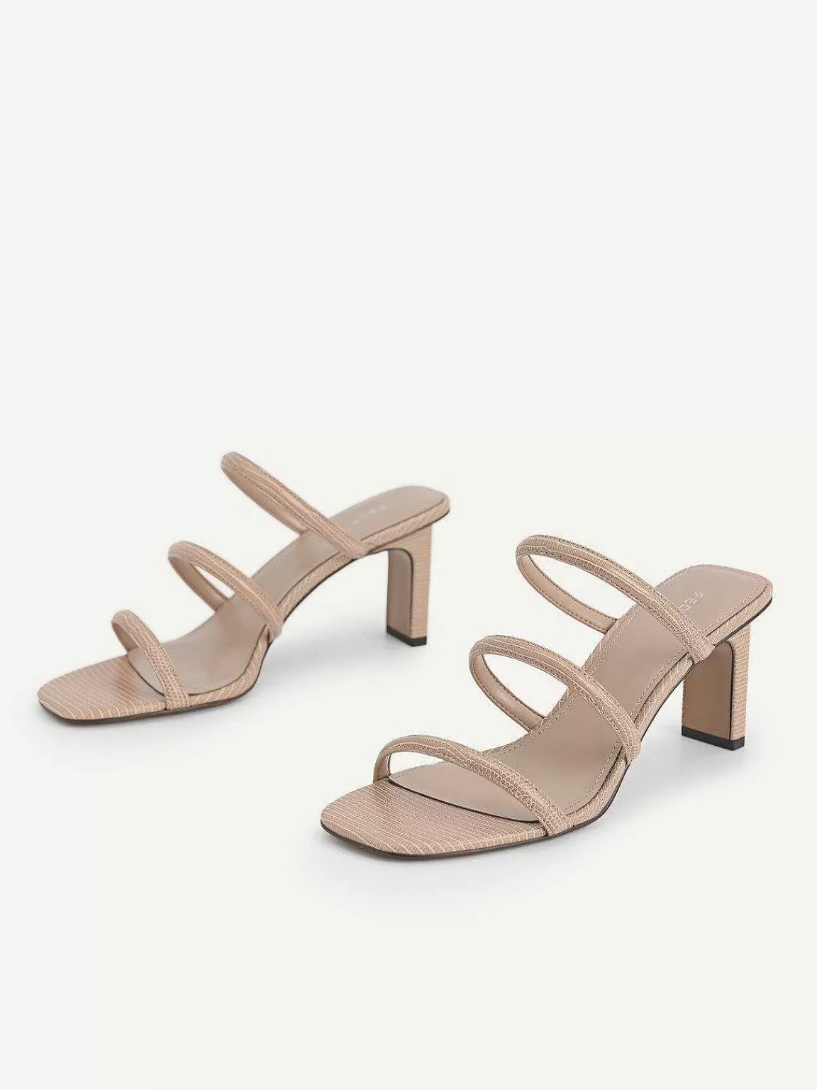 PEDRO Heel Sandals<Strappy Heel Lizard-Effect Sandals