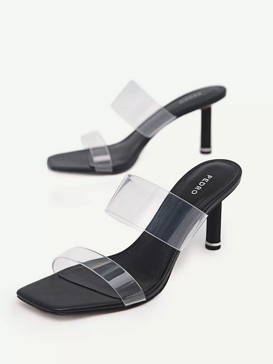 PEDRO Medium Heels<Vinyl Double Strap Heel Sandals