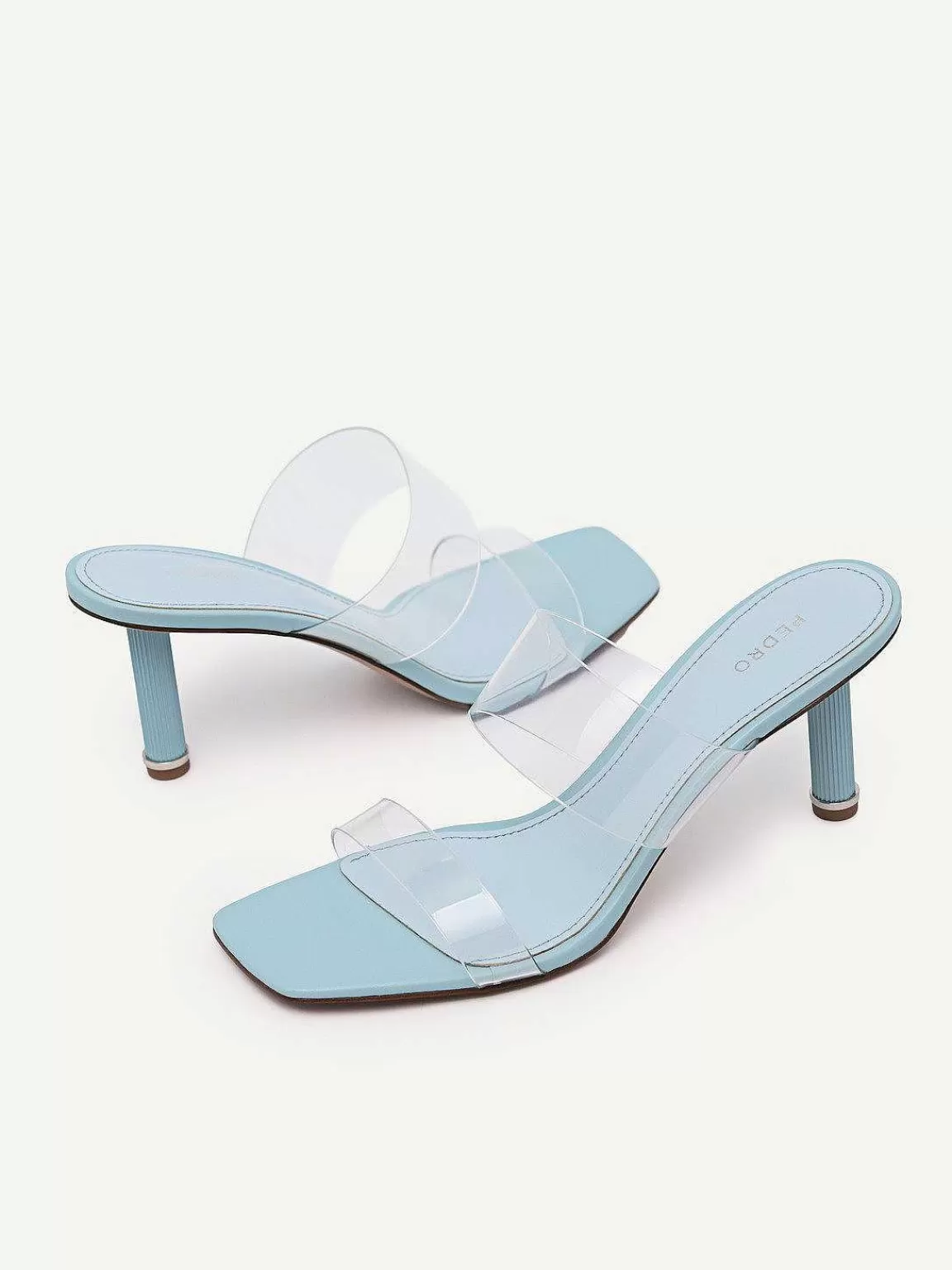 PEDRO Medium Heels<Vinyl Double Strap Heel Sandals