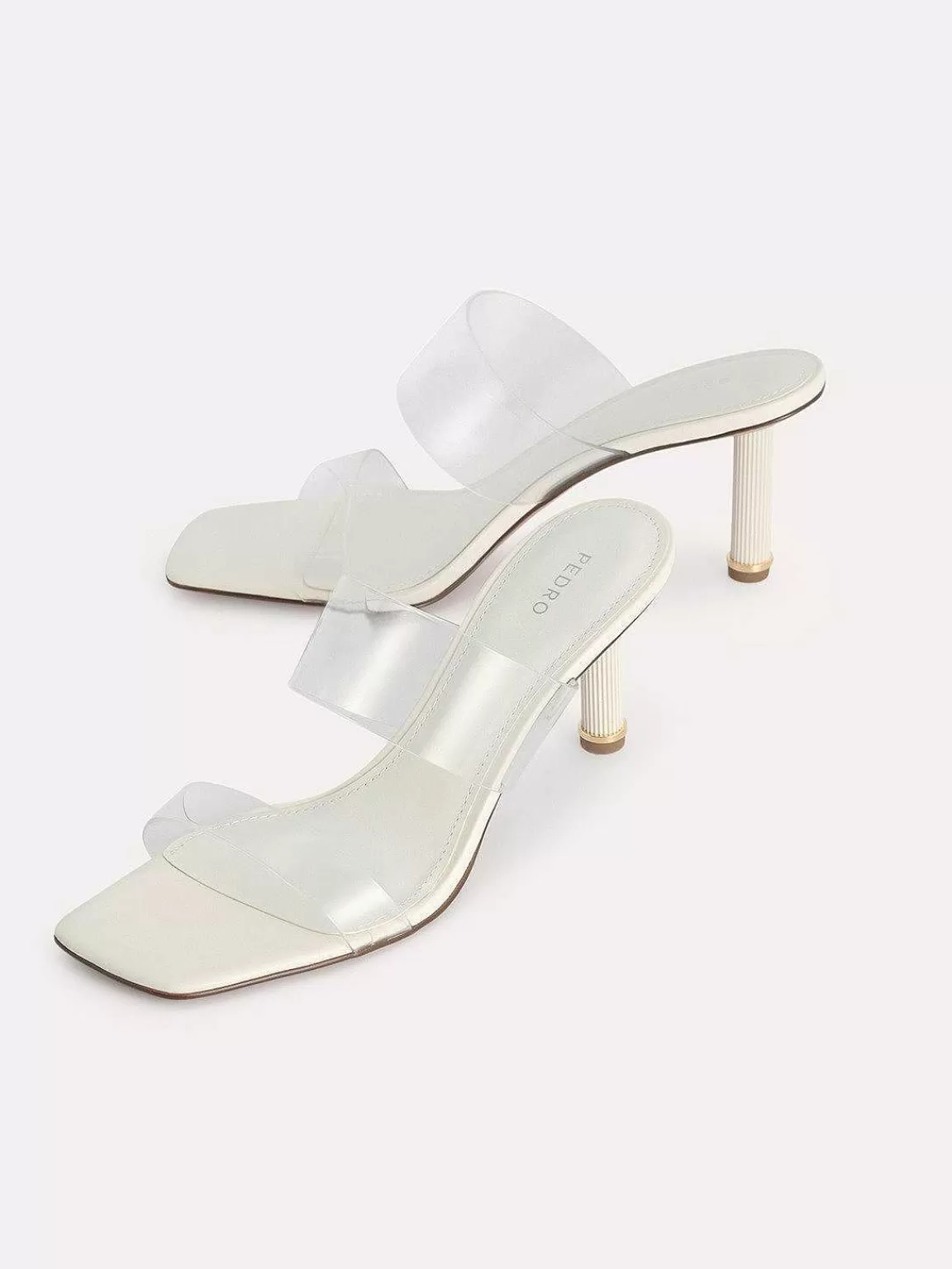 PEDRO Medium Heels<Vinyl Double Strap Heel Sandals